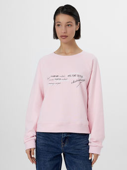 Свитшот Mark Formelle розовый хлопок с надписью  фото 2