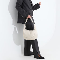 Сумка-мешок на молнии, наружный карман, длинный ремень, цвет светло-бежевый - Simaland фото 8