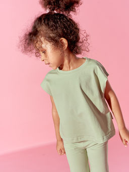 Футболка укороченная без рукавов Шалфей - Bungly фото 6