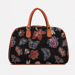 Сумка дорожная, 2 отдела на молниях, длинный ремень, цвет рыжий/разноцветный - Simaland фото 3