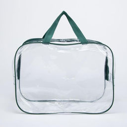 Косметичка на молнии, цвет прозрачный/зелёный