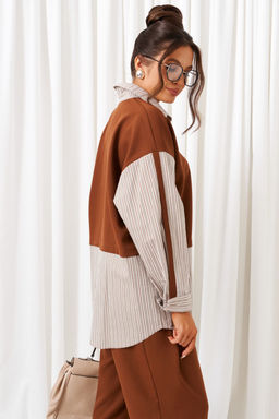 Костюм Beautiful Free 6438 миндаль+серая полоска