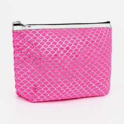 Набор простых косметичек 2 в 1, с ручкой, с принтом, малиновый