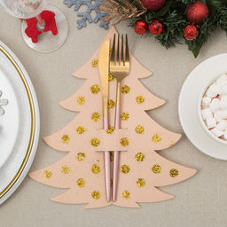 Набор конвертов для столовых приборов Доляна Золотая ёлка - 4 шт.