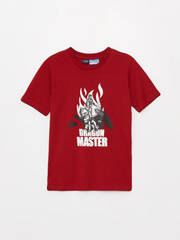 Bisiklet Yaka Bask?l? K?sa Kollu Erkek ?ocuk Ti??rt