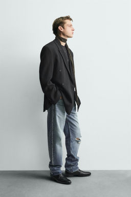 LIMITED EDITION DOUBLE-BREASTED PINSTRIPE SUIT BLAZER - Zara фото 4