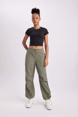 DeFactoFit Standart Boy Parasut Pantolon Oversize Genis Kal?p Cift Cepli  фото 2