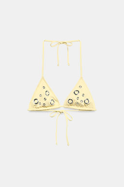 TOP BIKINI TRIANGULAR ARANDELAS / Amarillo - Zara фото 7