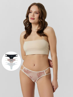 Цена за 2 штуки! Трусы бразилиана женские в наборе, 3 шт