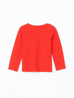 Bisiklet Yaka Bask?l? K?z ?ocuk Ti??rt