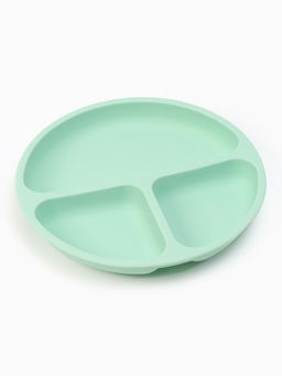 Тарелка детская секционная с ложкой и вилкой, 3 секции, бирюзовый, Mum&Baby
