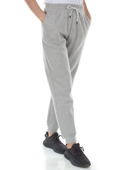 M053 LT. GRAY Брюки спортивные утепленные женские (85% хлопок, 10% полиэстер, 5% спандекс)