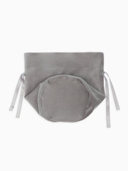 Цена за 10 шт. Мешочек бархатный с бусиной, 13х9 см, серый (фас. 10 шт)