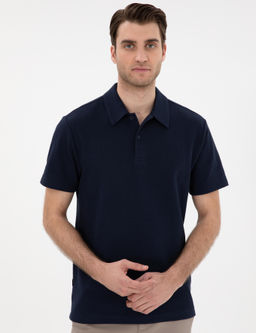 Lacivert Slim Fit Polo Yaka Ti__rt - Pierre cardin фото 3