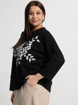 Блуза Ромашка (черная) Б15384-24М