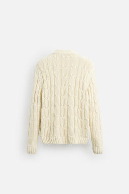 TEXTURED CABLE-KNIT CARDIGAN - Zara фото 9