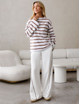 VILATTE / Свободные брюки из эластичного футера двухнитки  фото 6