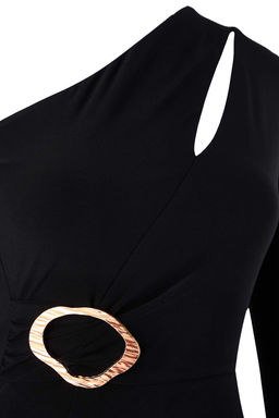 Siyah Cut Out ve Aksesuar Detayl? Orme Maxi Abiye & Mezuniyet Elbisesi TPRAW26AE00012 - Trendyolmilla фото 7