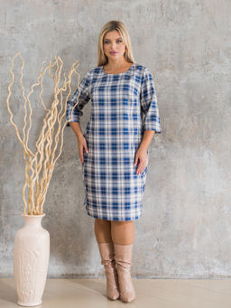 Платье 1356 голубая клетка - Novita фото 3