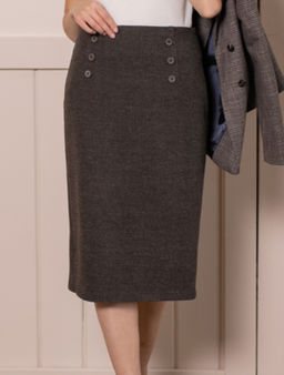 юбка прямого силуэта, зауженная к низу, на подкладке, (в составе шерсть) - Трика фото 8