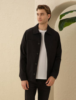 Siyah Regular Fit G_mlek Ceket
