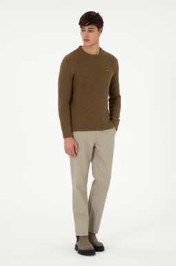 Мужские брюки из плотной ткани светло-хаки Неожиданная скидка в корзине