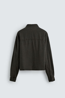 CAMISA CUADROS ALGOD?N - LINO / Marr?n oscuro - Zara фото 8