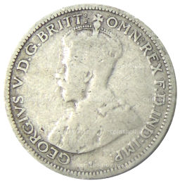 Монета 6 пенсов 1925 года Австралия