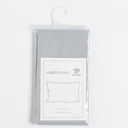 Наволочка Этель 50х70, цвет светло-серый, 100% хлопок, бязь 125г/м2  фото 3