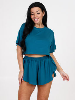 674 ПИЖАМА ЖЕНСКАЯ (шорты) (Лазурный) - А-дина фото 4