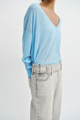 JEANS Z1975 STRAIGHT TIRO BAJO CINTUR?N / Gris claro - Zara фото 4