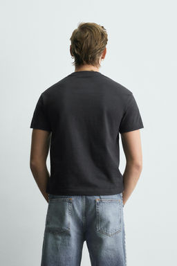 WASHED SLOGAN CROPPED FIT T-SHIRT - Zara фото 3