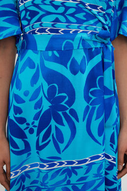 Cok Renkli Etnik Kusakl? Desenli A Kesim Kruvaze Yaka Dokuma Elbise TWOSS24EL01046 - Trendyolmilla фото 12