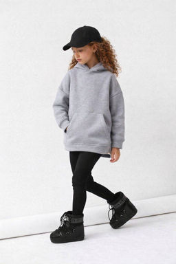 Толстовка с капюшоном для девочки "Basic" меланж