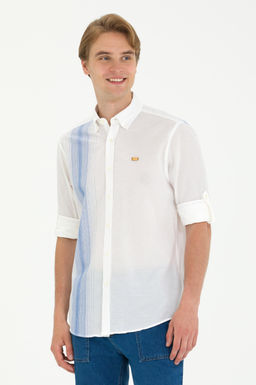 U. S. Polo Assn Мужская белая рубашка с длинным рукавом