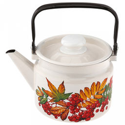 "Рябина" Чайник эмалированный 2л, металлическая крышка (Россия)