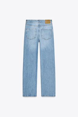 ZW COLLECTION RIPPED MID-WAIST STRAIGHT-LEG JEANS - Zara фото 6