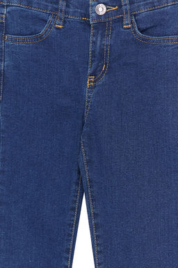 Koyu Mavi K?z Cocuk Genis Paca/Flare Esnek Lastikli Denim Pantolon Jean TKDSS24PL00011 - Trendyolmilla фото 5