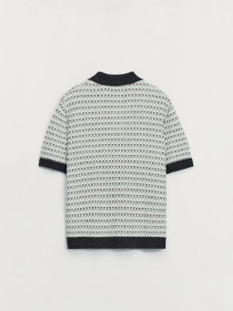 Вязаный джемпер поло с контрастным воротником / Zarina  фото 2