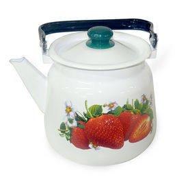 Чайник 3,5 л сфер. декор Клубника садовая, белый, с кнопкой С2716.3*59