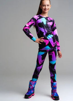 32321143 Термокомплект для девочек: брюки, толстовка