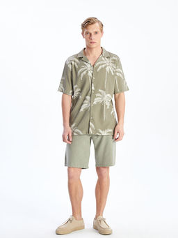 Regular Fit K?sa Kollu Desenli Erkek G?mlek