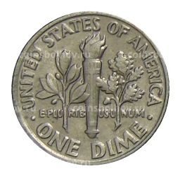 1 дайм (10 центов) 1990 года D США