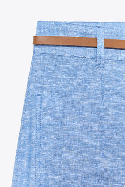 LINEN BLEND CULOTTES WITH BELT - Zara фото 18