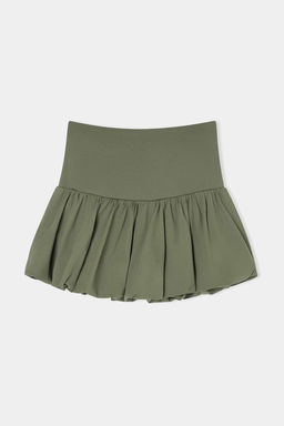 Siyah Duz Balon Normal Bel Mini Pamuklu Esnek Orme Etek TWOSS26ET00138 - Trendyolmilla фото 4