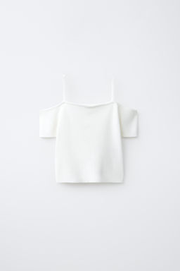 TOP RIB RAYAS / Blanco roto