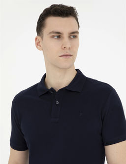 Lacivert Slim Fit Basic Ti__rt