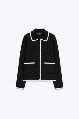 KNIT CARDIGAN WITH CONTRAST TRIMS - Zara фото 3