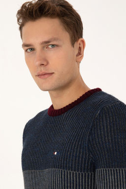 Erkek Slim Fit Bisiklet Yaka Lacivert Kazak - U.s. polo assn фото 2