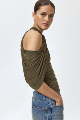 Top drapeado con hombros cut-out - H&m фото 4